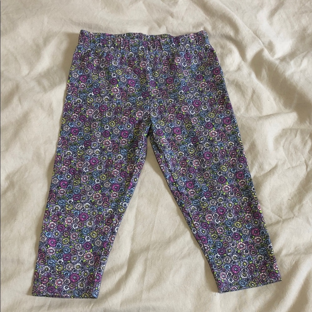 George Purple Floral Print Leggings for Girls